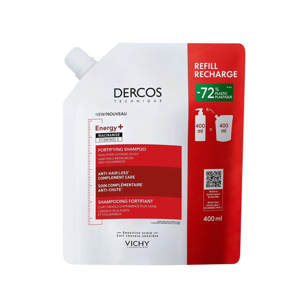 Dercos Energy+ Fortifying Shampoo - REFILLABLE Format