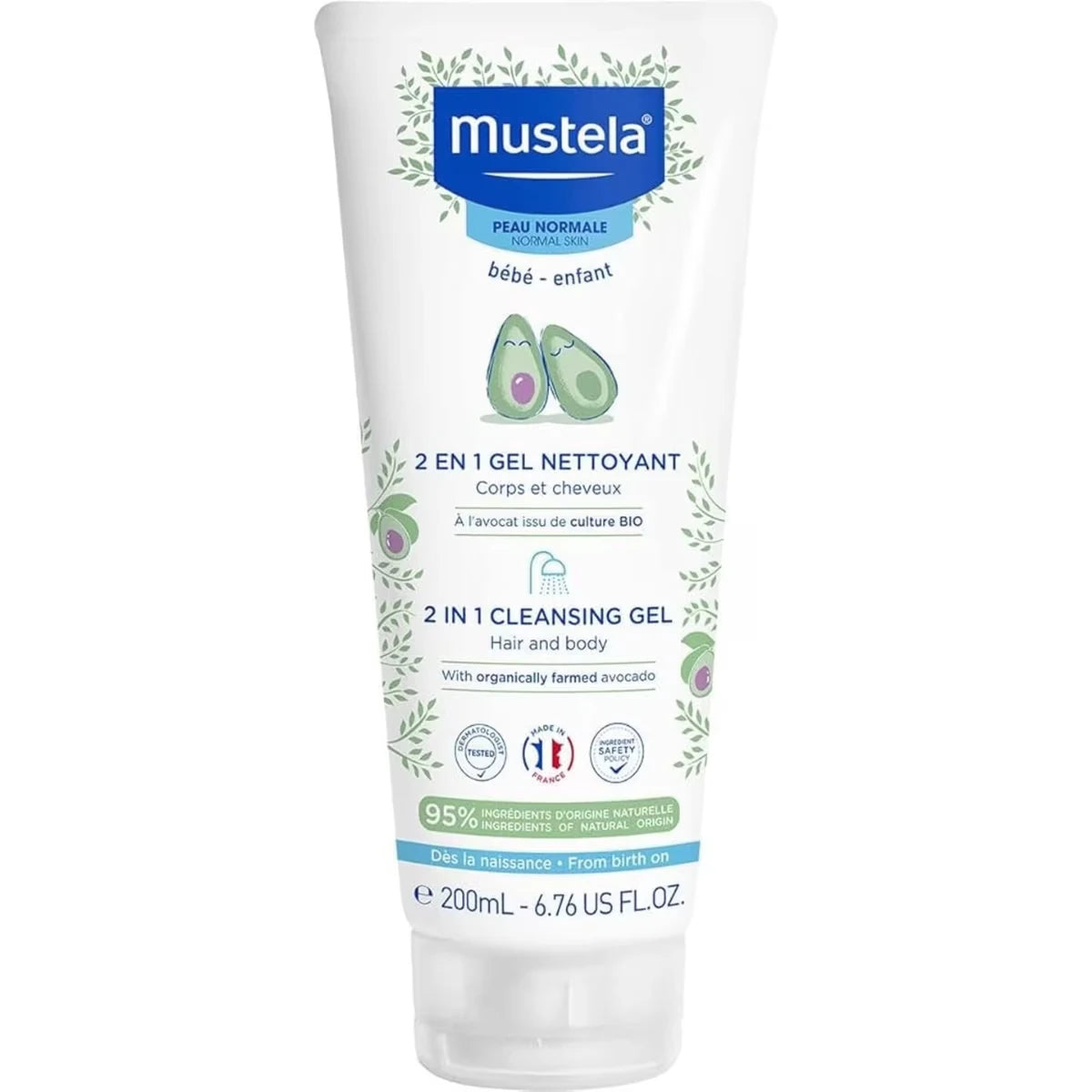 Gel Nettoyant 2 en 1 Bébé à l'avocat BIO