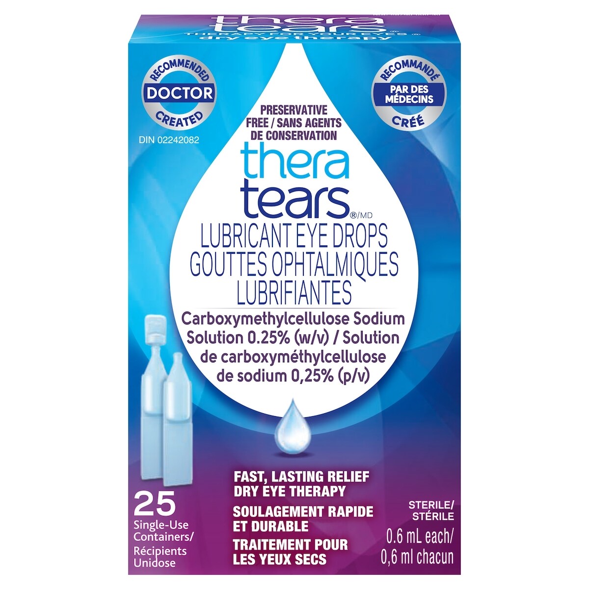 Gouttes Ophtalmiques Lubrifiantes récipients unidose