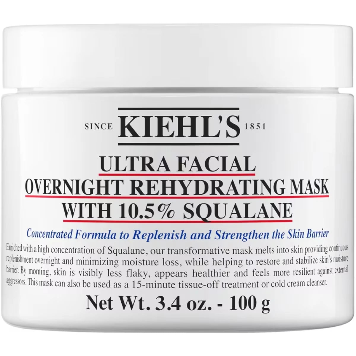 Ultra Facial Overnight Rehydrating Mask with 10.5% Squalane for sensitive skin