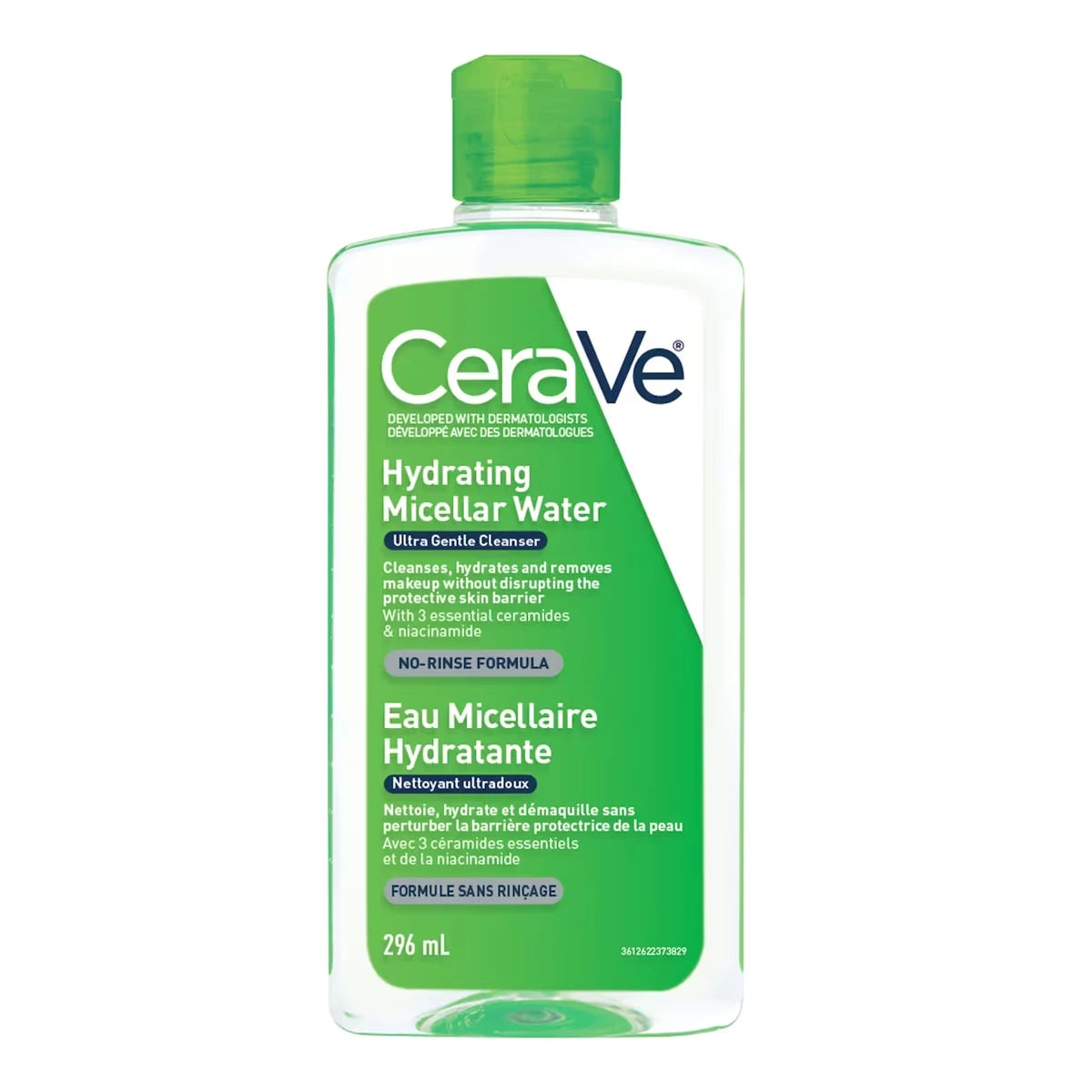 Hydrating Micellar Water Cleanser & Eye Makeup Remover with Essential Ceramides, Hyaluronic Acid and Niacinamde (Vitamin B3)