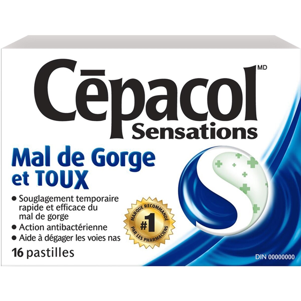 Sensations Mal de Gorge et TOUX, 16 pastilles contre le mal de gorge