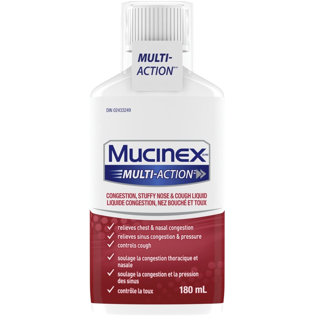 Multi-Action Congestion, Nez Bouch� Et Toux En Format Liquide, 180 Ml