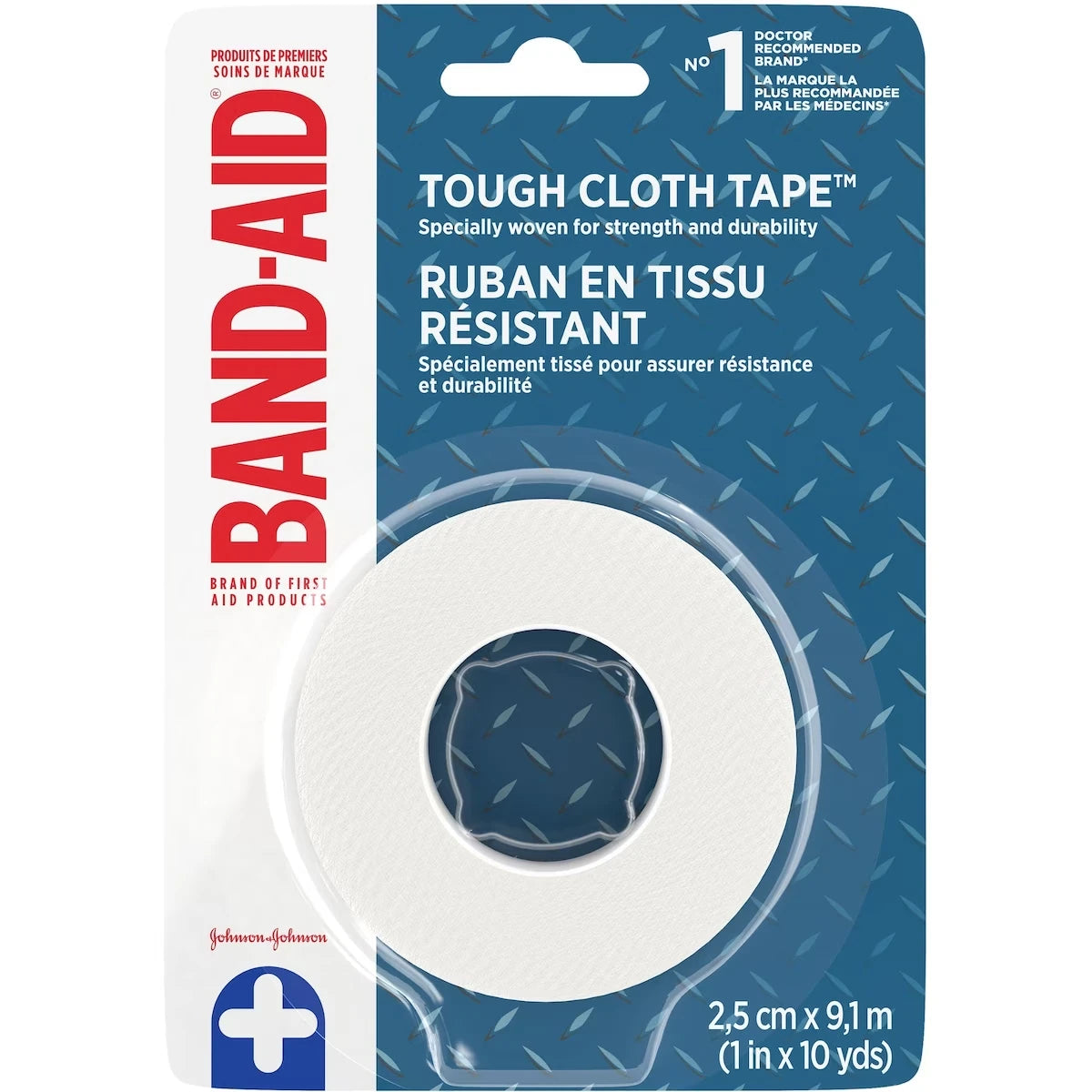 Ruban en tissu résistant, premiers soins, 2,5 cm x 9,1 m