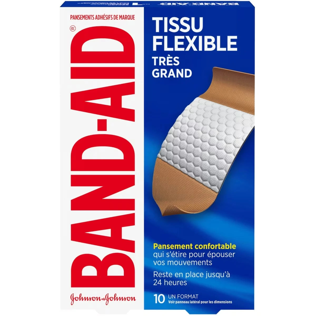 Pansements adhésifs Tissu flexible, très grands