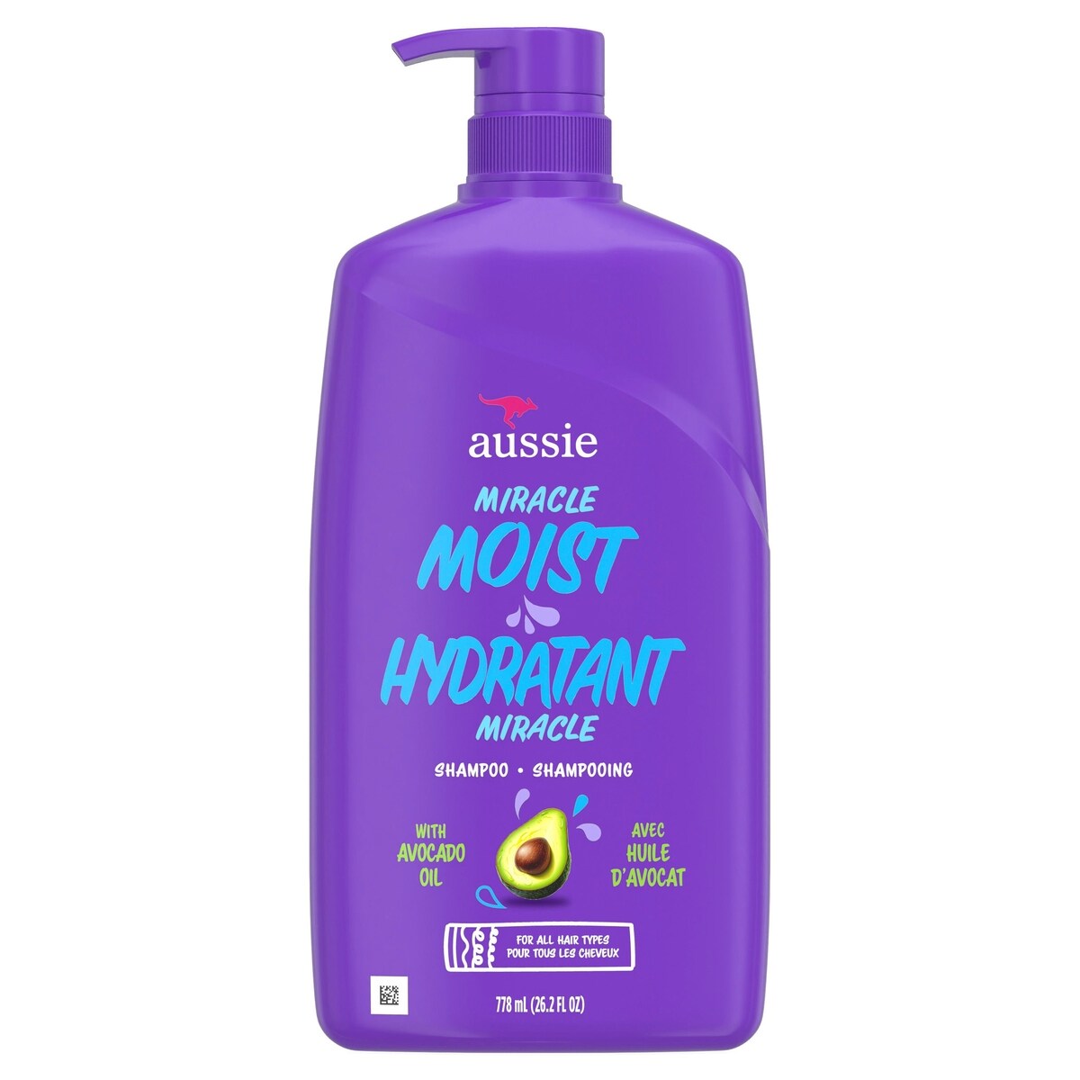 Shampooing Miracle Moist avec huiles d’avocat et de jojoba pour cheveux secs, sans parabènes, 778 mL