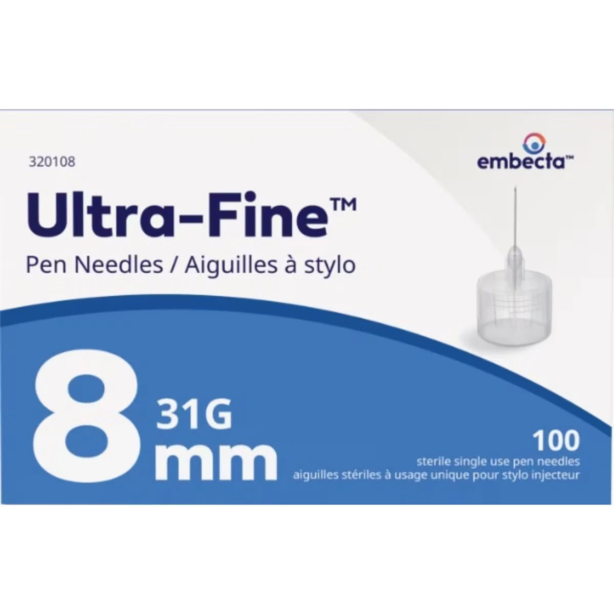 Ultra-Fine™ Gamme d'aiguilles 8mm 31G