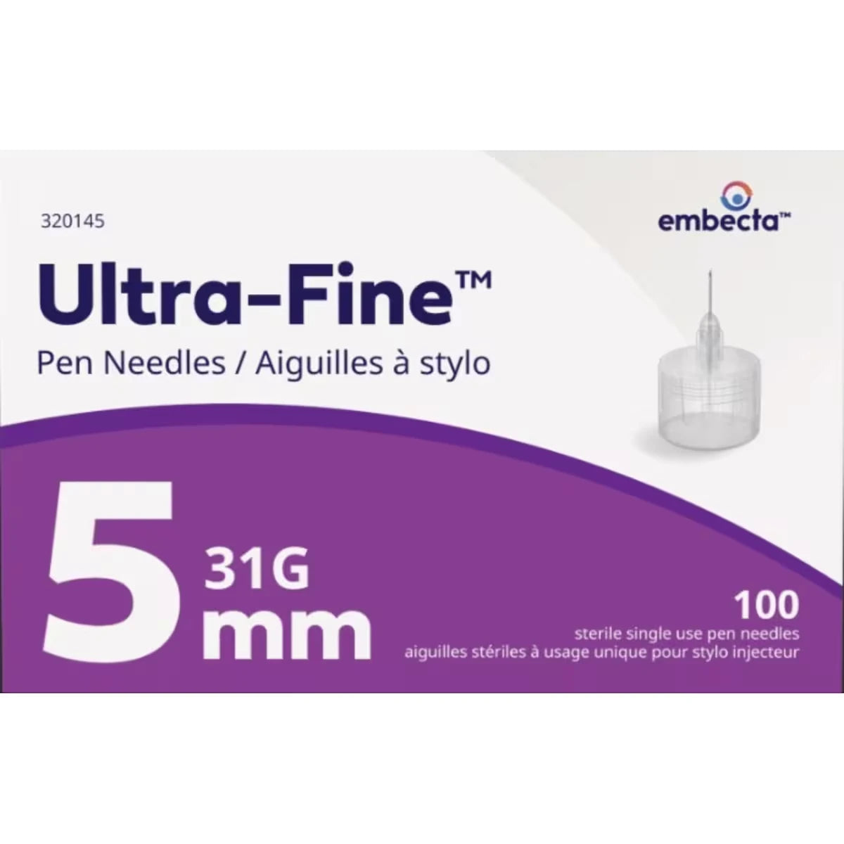 Ultra-Fine™ Gamme d'aiguilles 5mm 31G