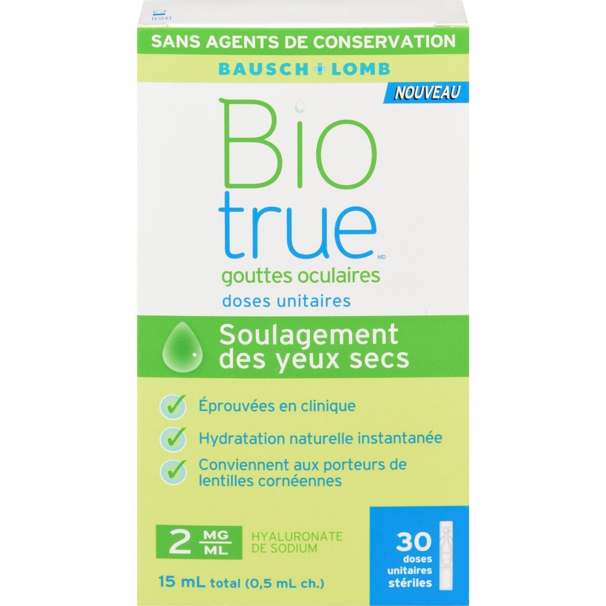 Gouttes oculaires doses unitaires