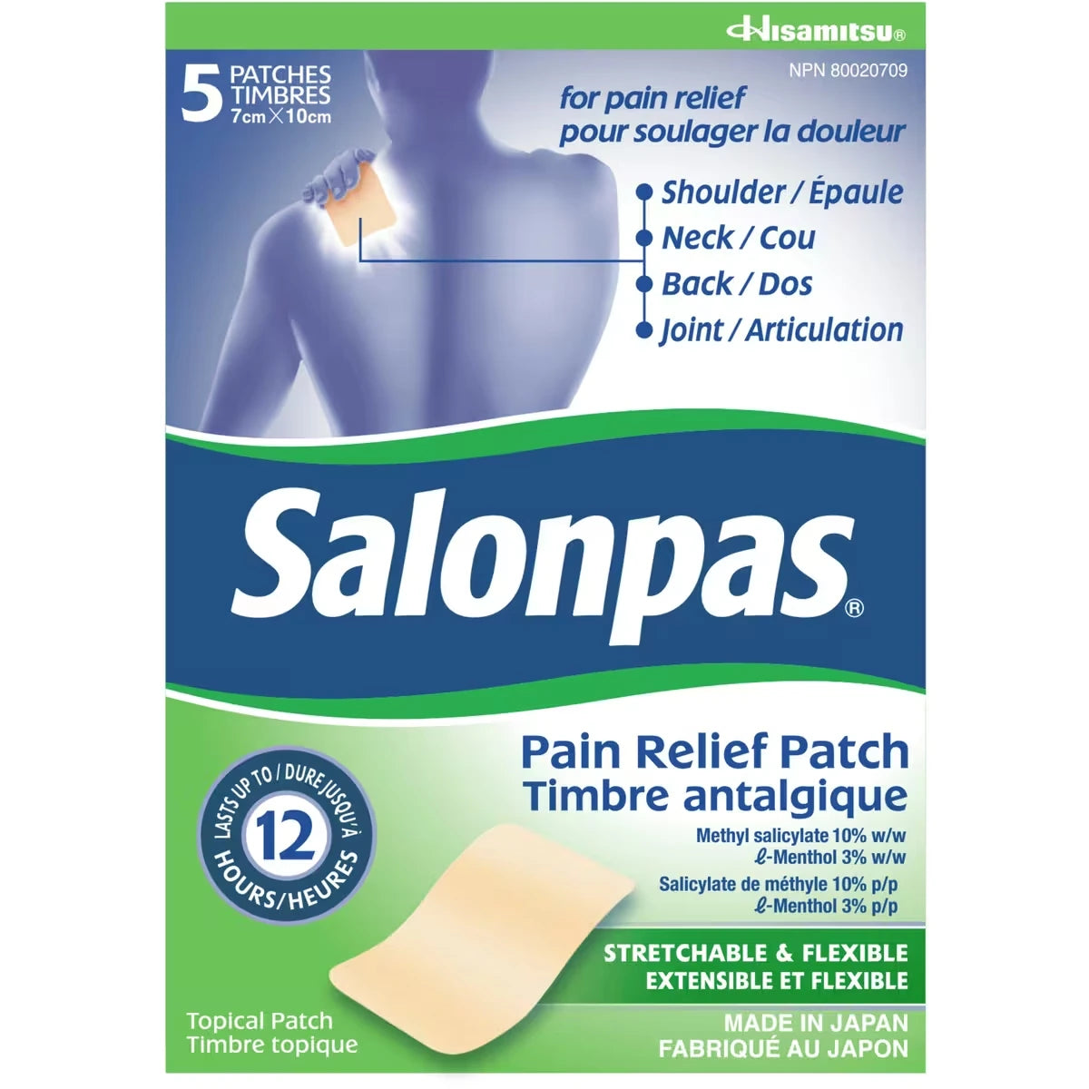 Salonpas 12 heures timbre soulagement de la douleur
