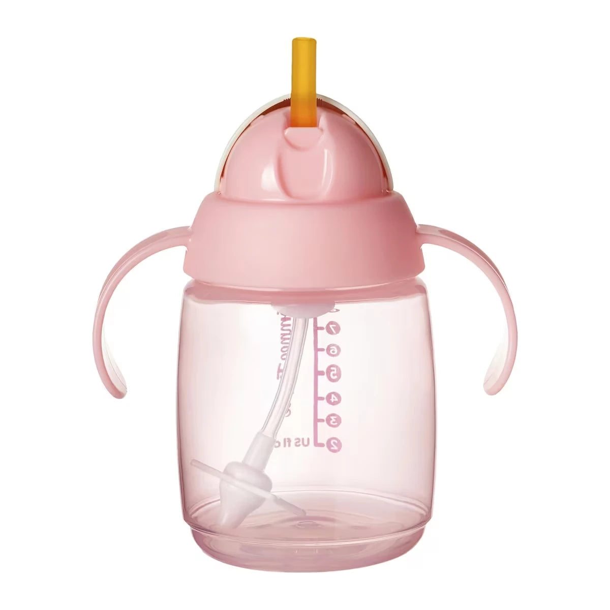 Starter Straw Cup, 8oz, gobelet pour enfant de 6 mois et plus, avec paille lestée en silicone et poignées faciles à tenir, rose, 1 pièce