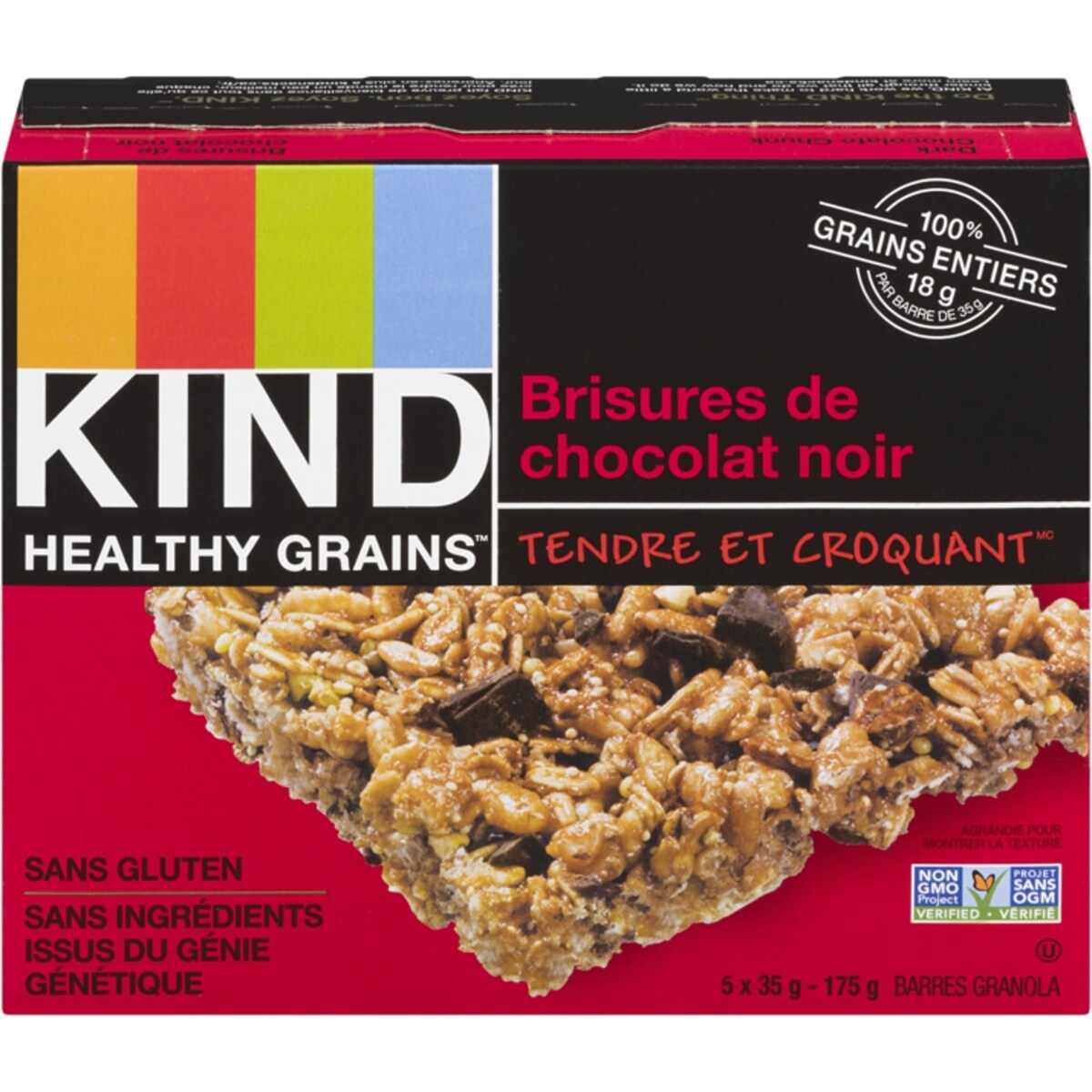 Barre Healthy GrainsMC Morceaux de chocolat noir
