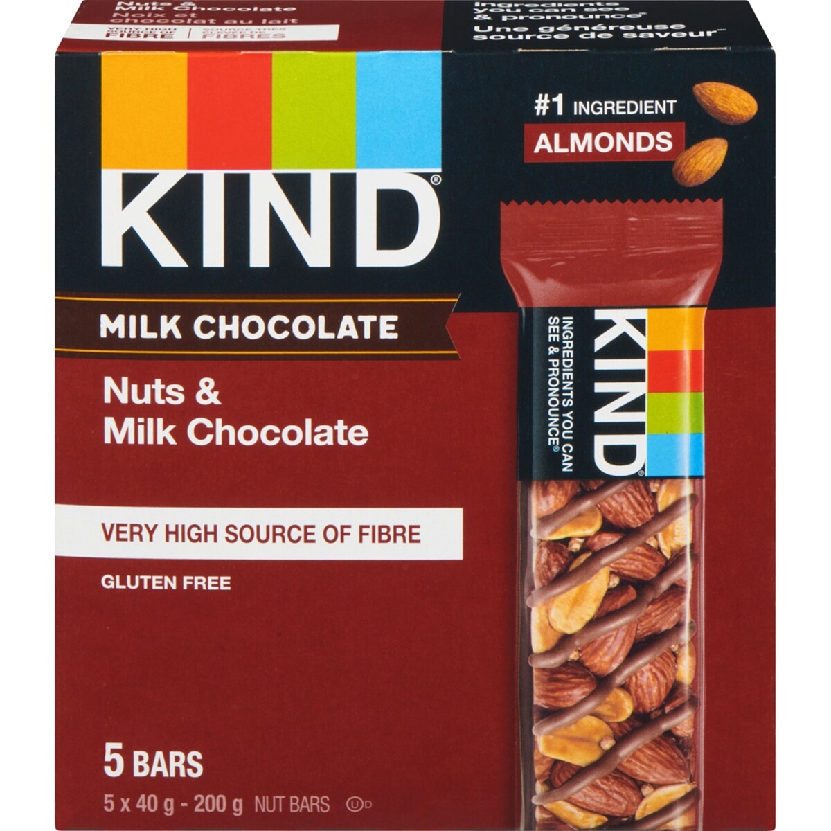 Barres aux noix noix et chocolat au lait