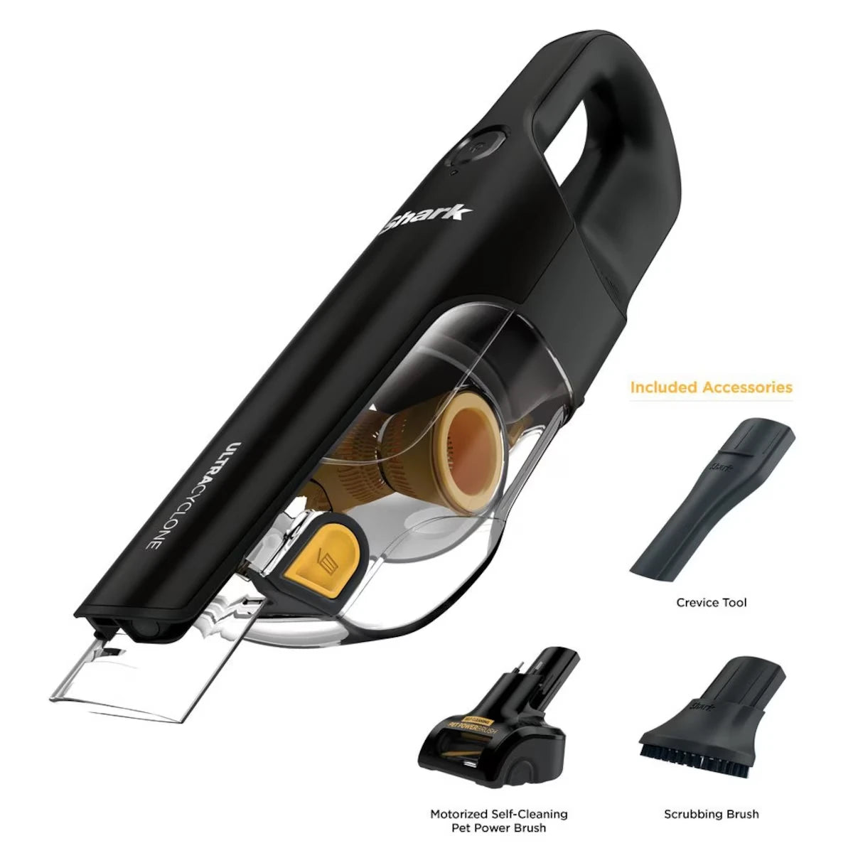 Aspirateur à main sans fil UltraCyclone Pet Pro+ CH951 avec brosse électrique autonettoyante pour animaux - Noir