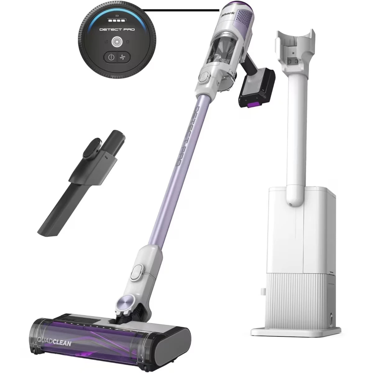 Système de vidange automatique Cordless Detect pro 1.3l avec rouleau à brosse quadclean à facettes