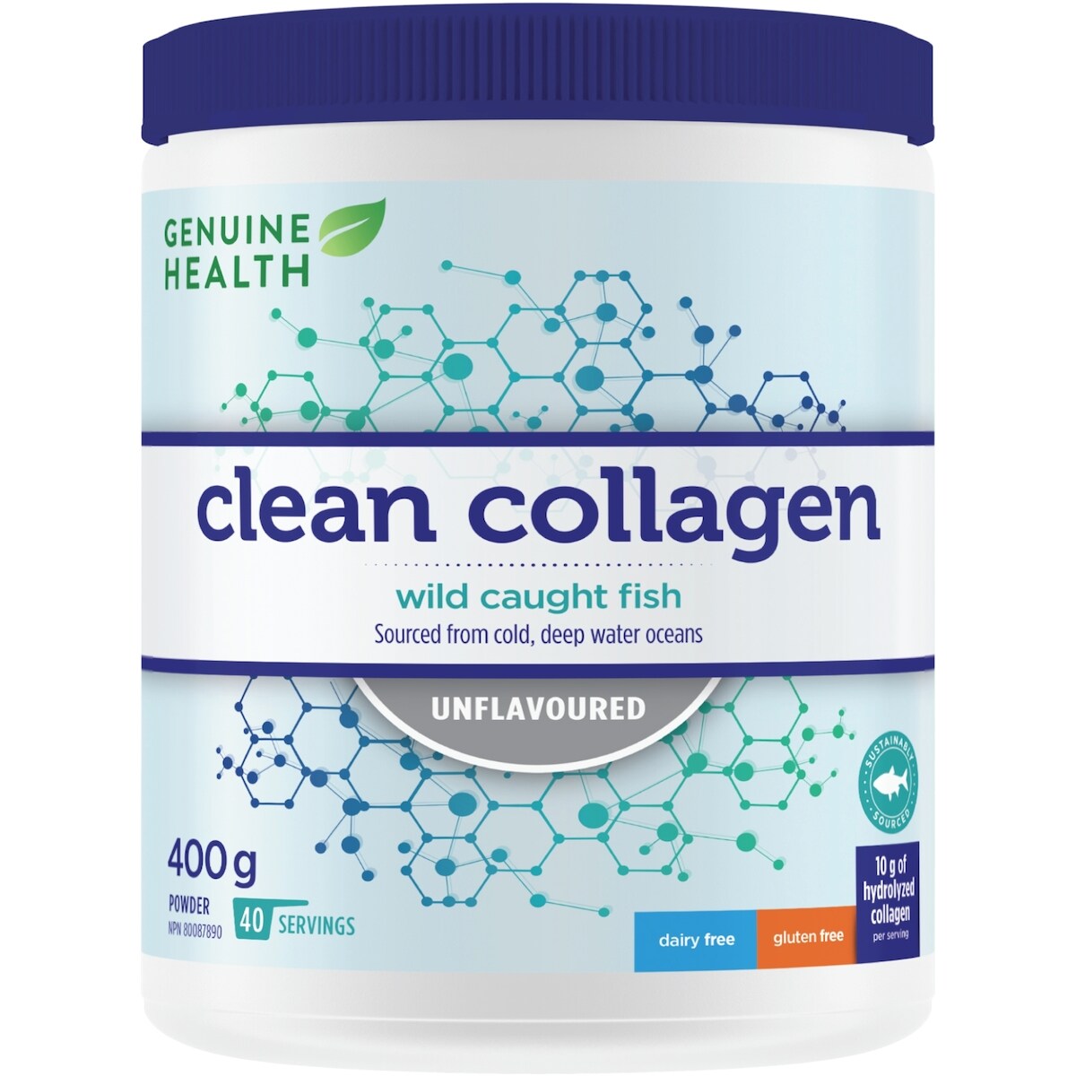 Collagène Marin Pur, Issu De La Pêche De Poissons Sauvages, Hydrolysé, Non Aromatisé, De Genuine Health