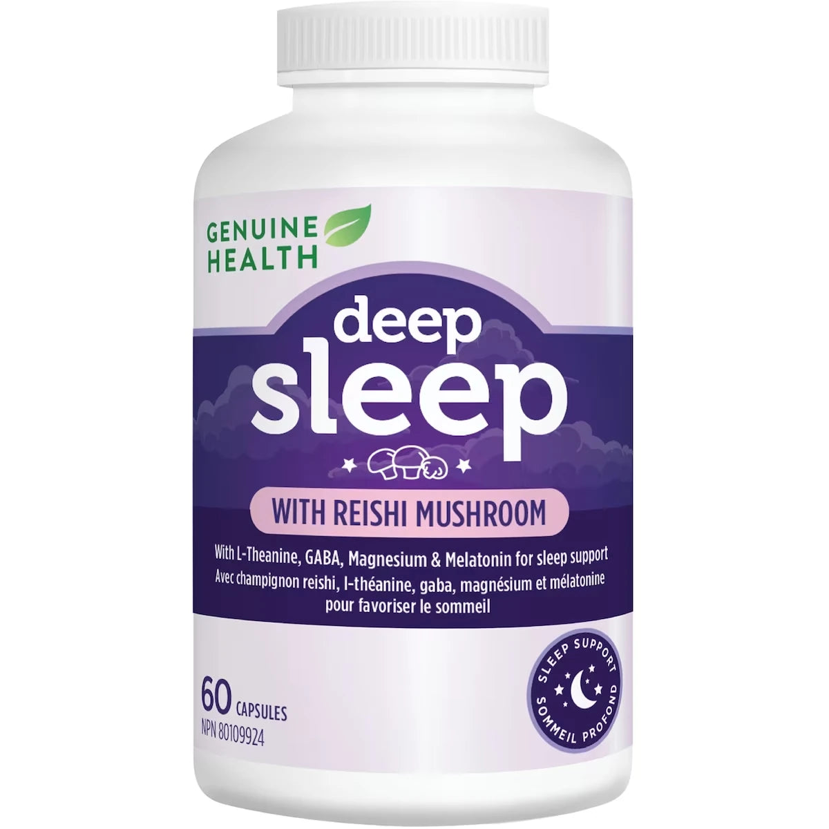 Sommeil Profonde avec champignon reishi, exempt de soja, de gluten, d'œufs et de produits laitiers et ne crée pas d'accoutumance