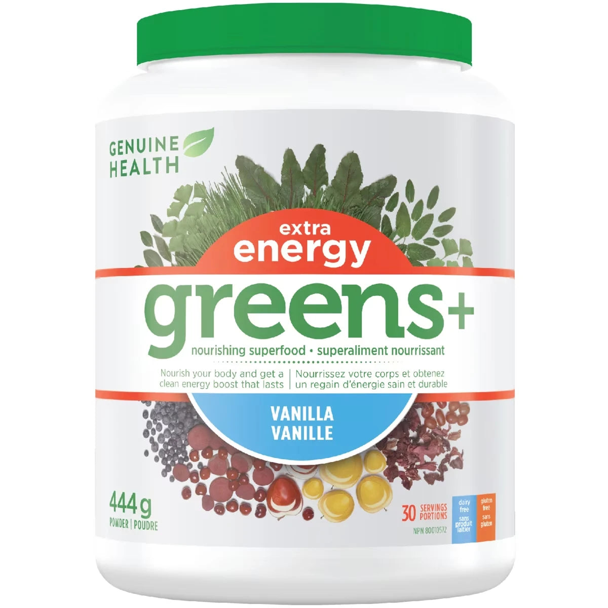 Extra Energy, Greens+, Vanille, Superaliment En Poudre, Sans Ogm, De