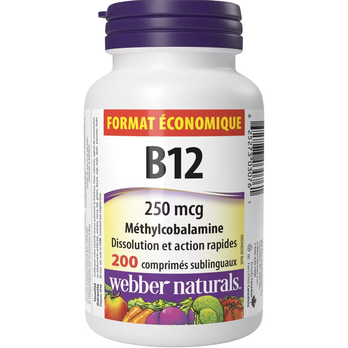 Vitamine B12 Méthylcobalamine 250 mcg arôme naturel de cerise