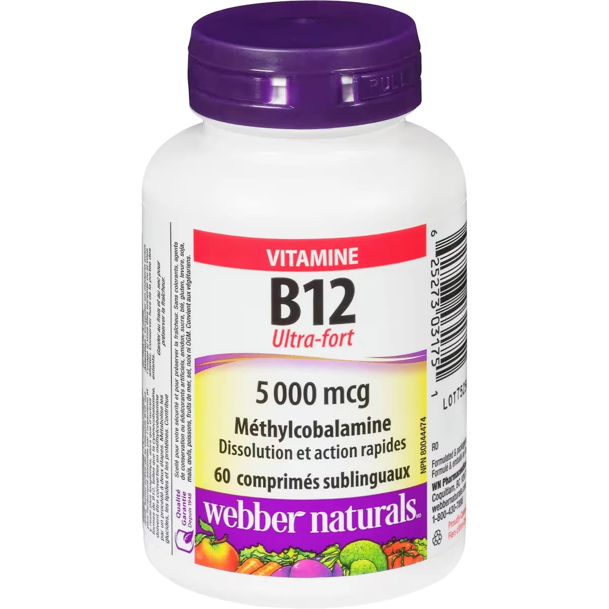 Vitamine B12 Ultra-fort Méthylcobalamine 5 000 mcg