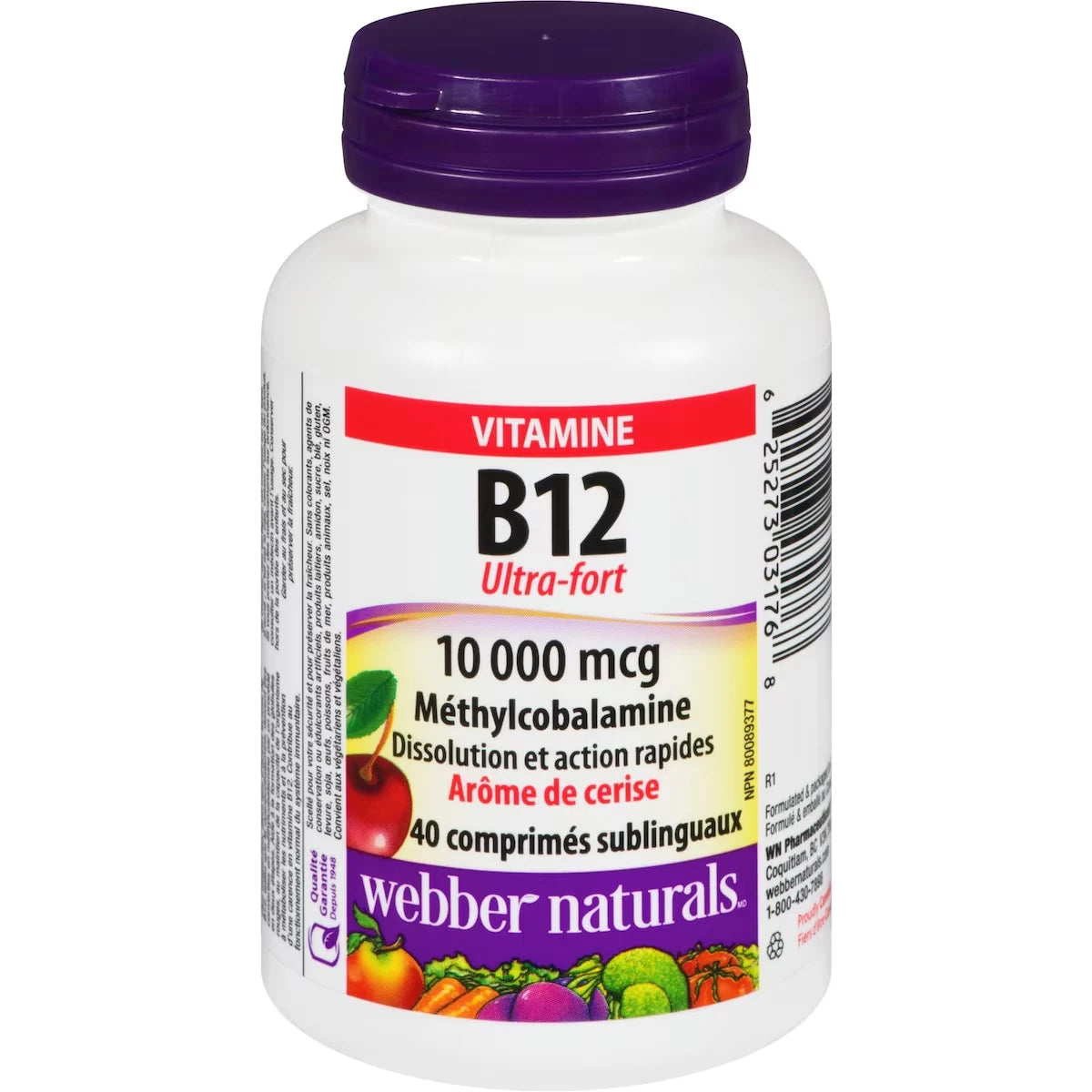 B12 Ultra-fort 10 000 mcg Arôme de cerise