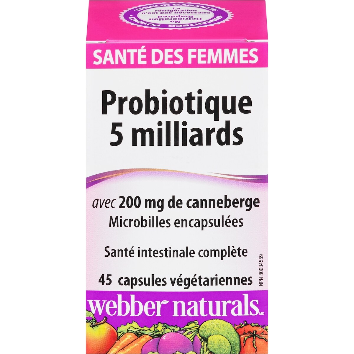 Probiotique 5 milliards avec 200 mg de canneberge