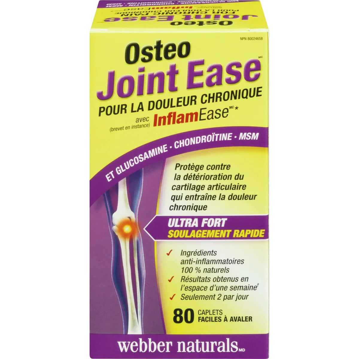 Osteo Joint Ease avec InflamEase et glucosamine, chondroïtine, MSM