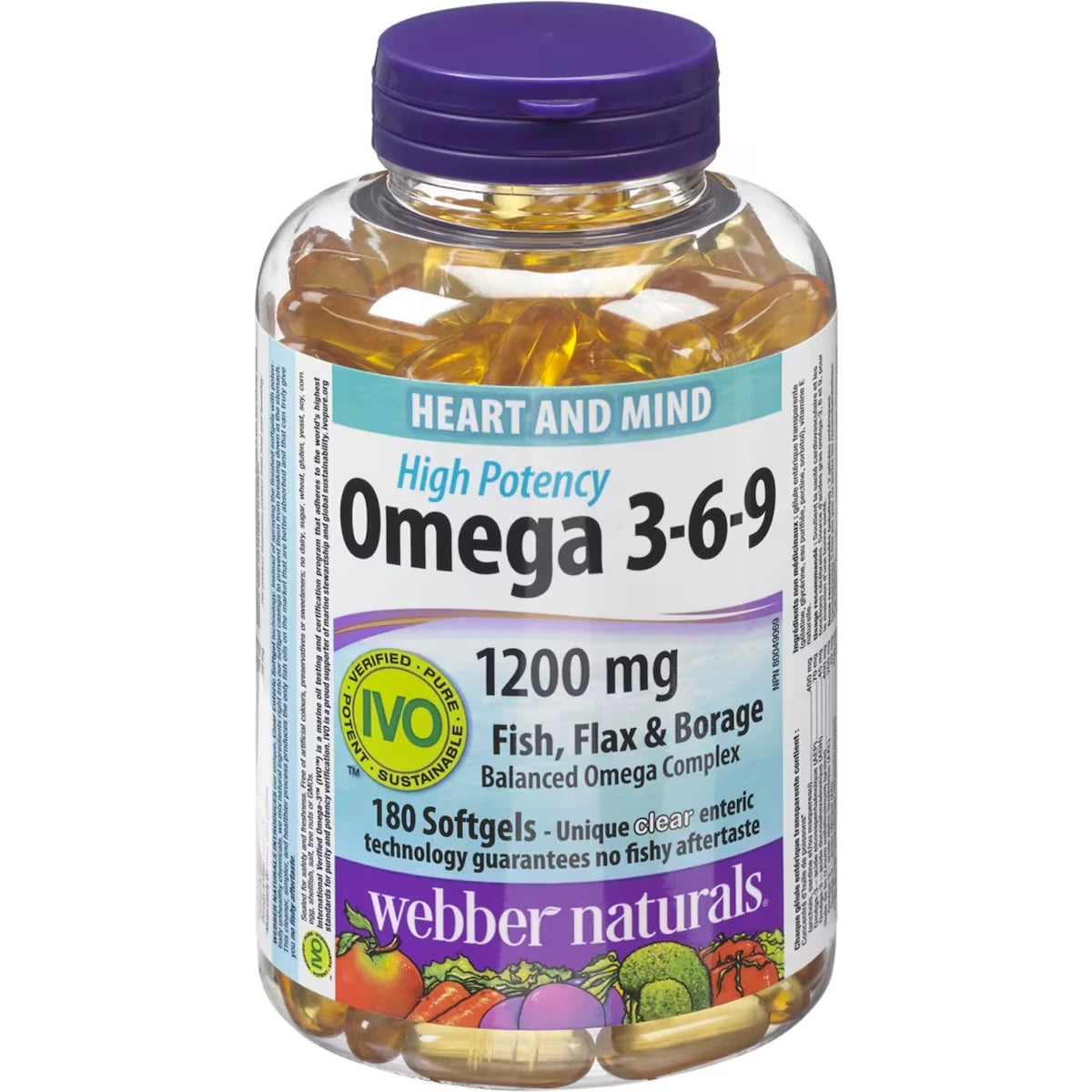 Oméga 3-6-9 Forte concentration Poisson, Lin et Bourrache 1 200 mg