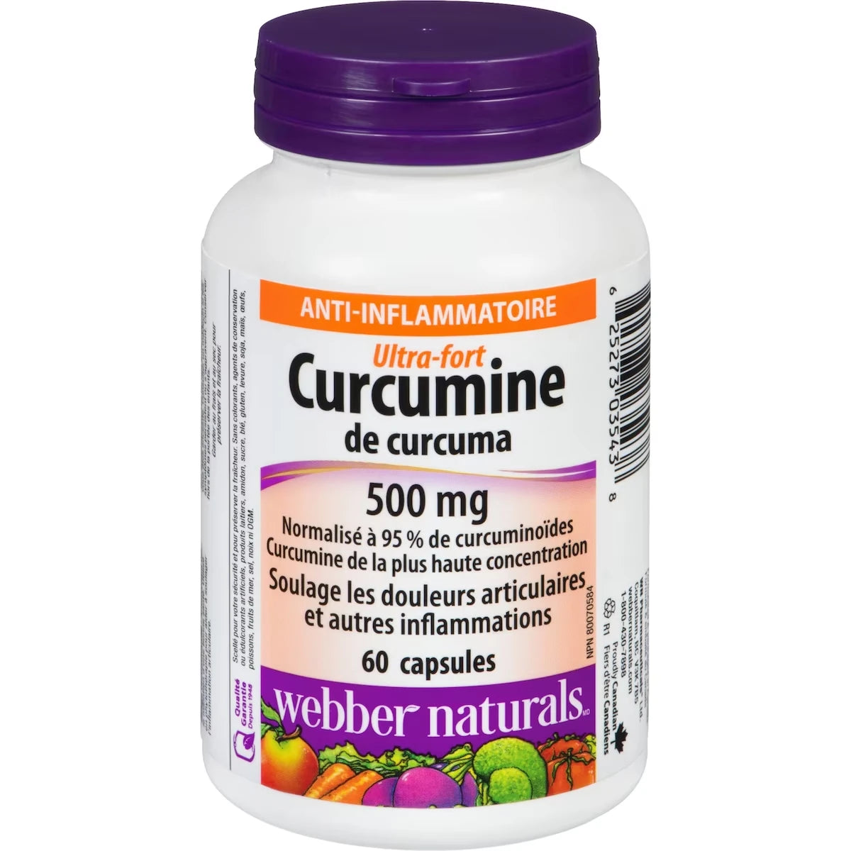 Curcumine de curcuma Extra-fort 12,500 mg