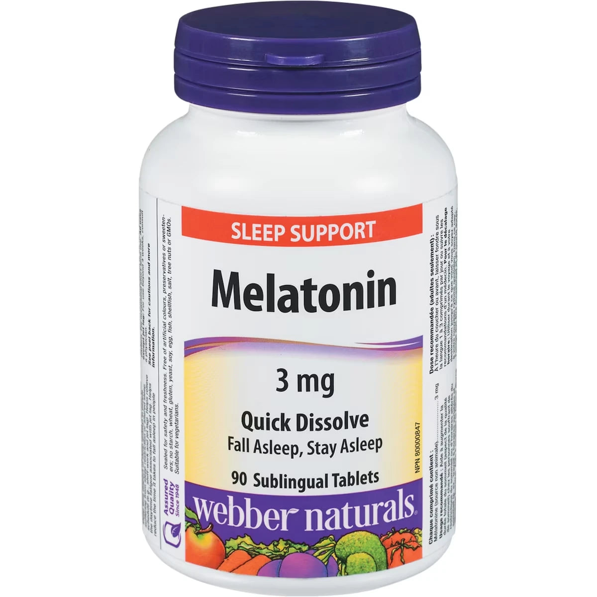 Mélatonine Dissolution rapide 3 mg