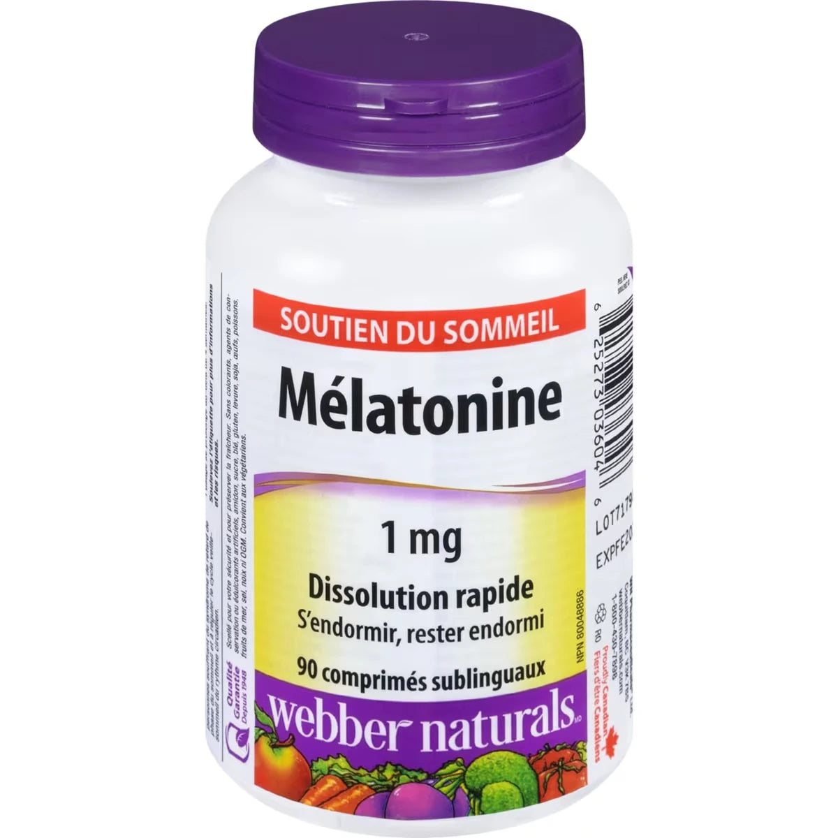 Mélatonine Dissolution rapide 1 mg
