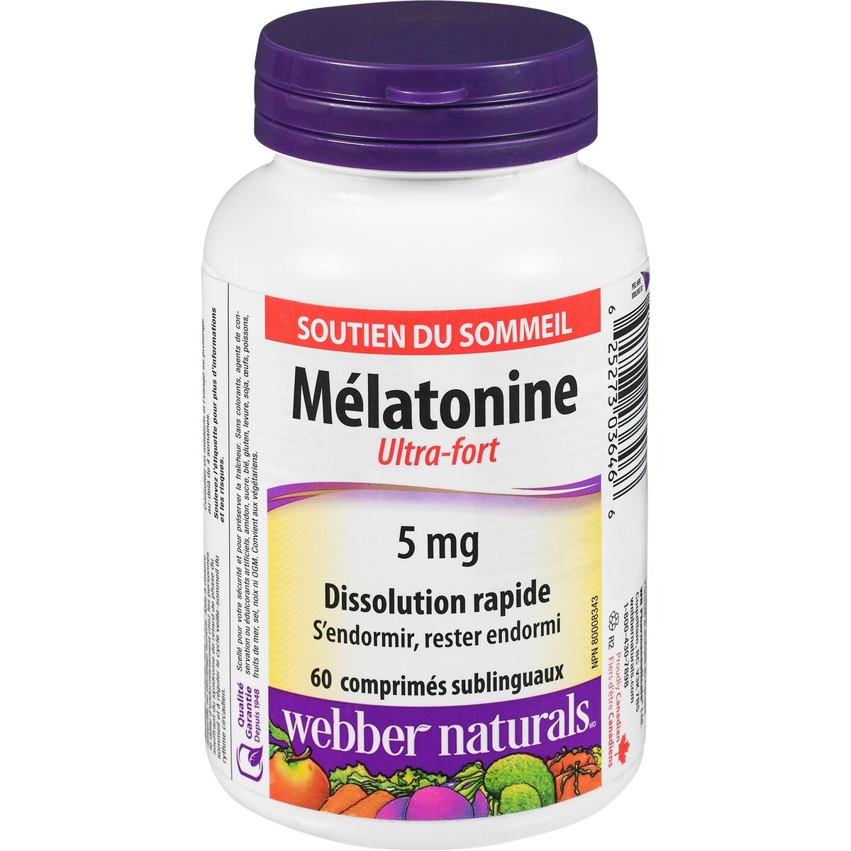 Mélatonine Ultra-fort Dissolution rapide 5 mg