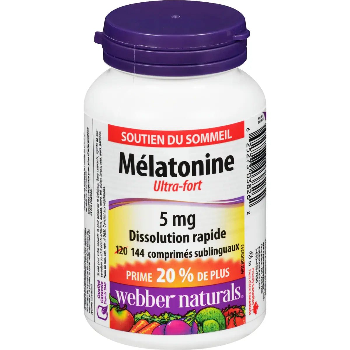 Mélatonine Ultra-fort Dissolution rapide 5 mg
