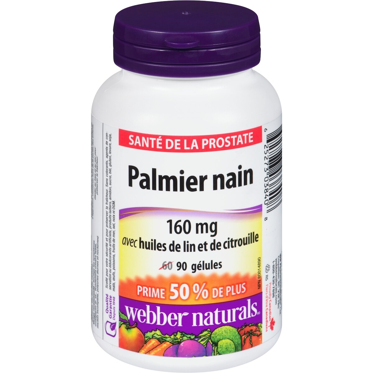 Palmier nain avec huiles de lin et de citrouille 1 600 mg