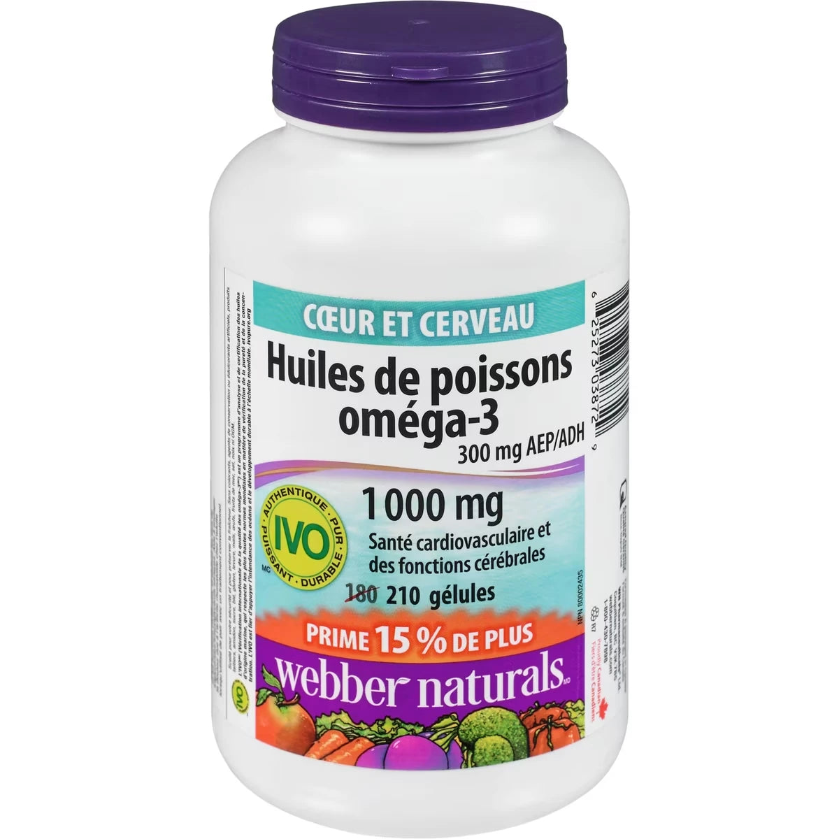 Huiles de poissons oméga–3 300 mg AEP/ADH 1 000 mg