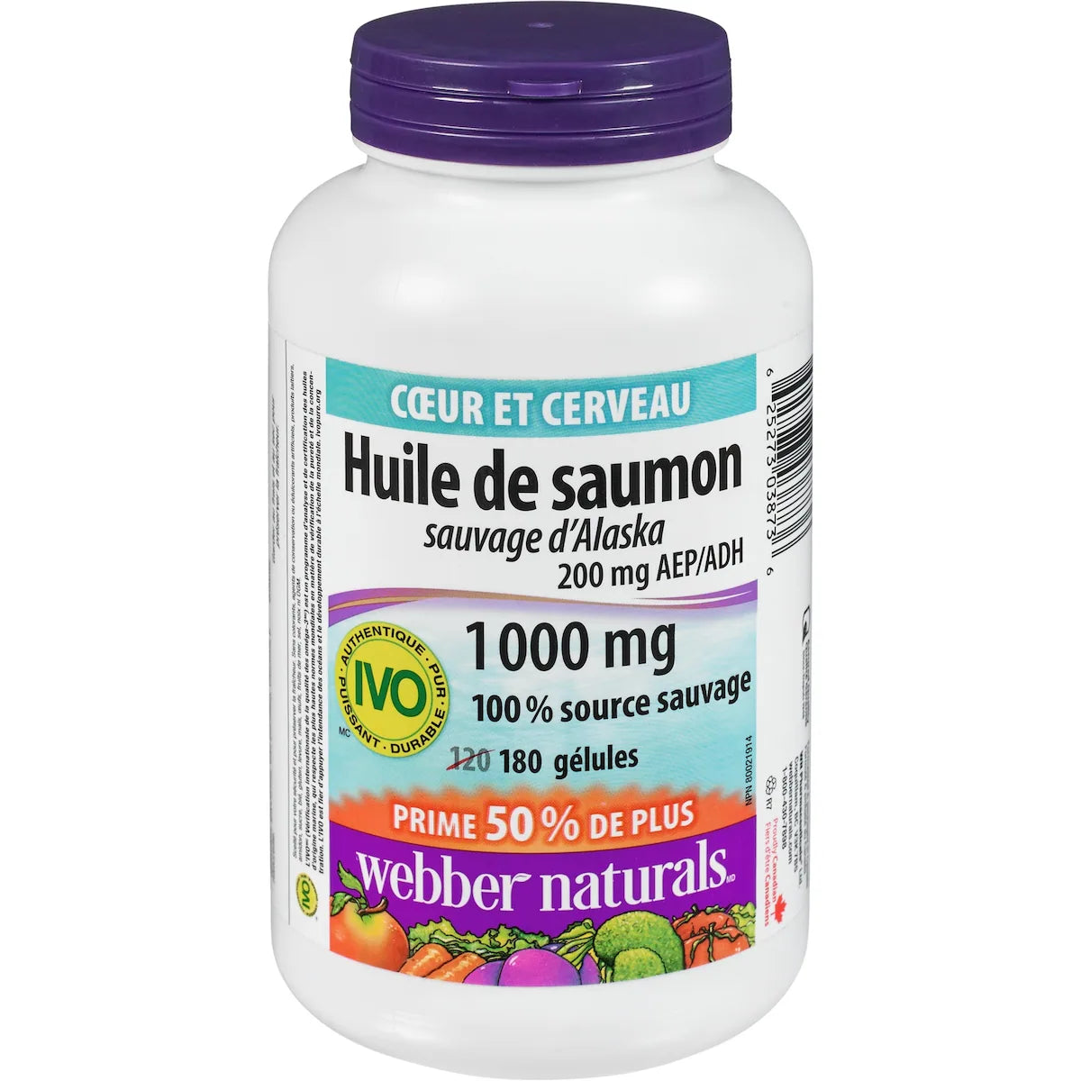 Huile de Saumon Sauvage d'Alaska 200 mg AEP/ADH 1 000 mg