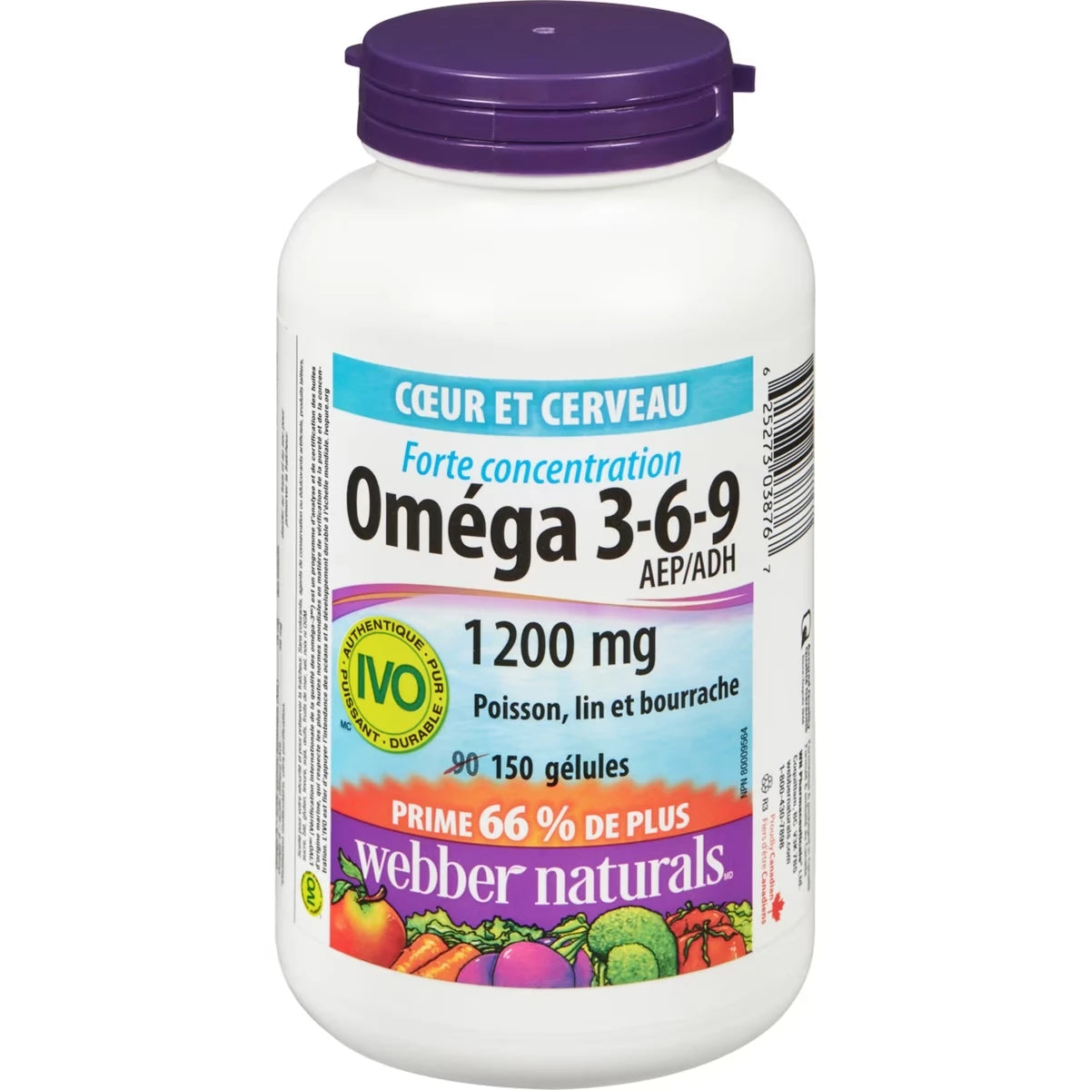Oméga 3-6-9 Poisson, Lin et Bourrache 1 200 mg