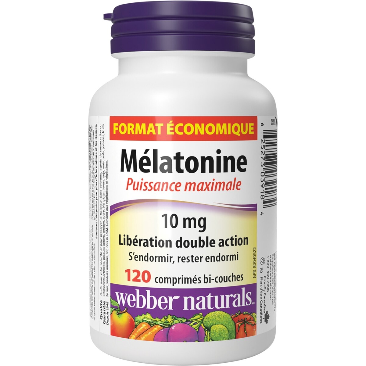 Mélatonine Puissance maximale Libération double action 10 mg