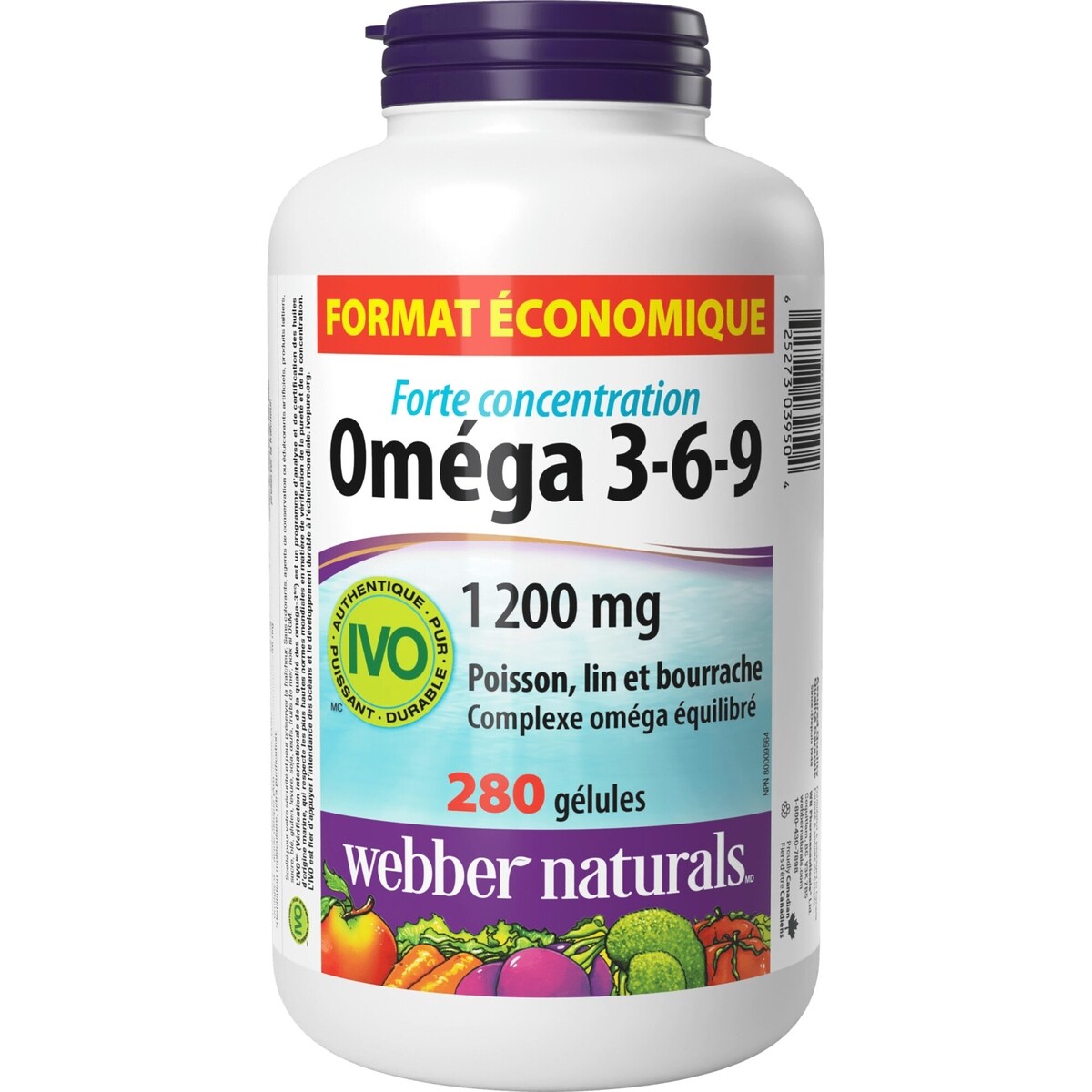 Oméga 3-6-9 Poisson, Lin et Bourrache 1 200 mg