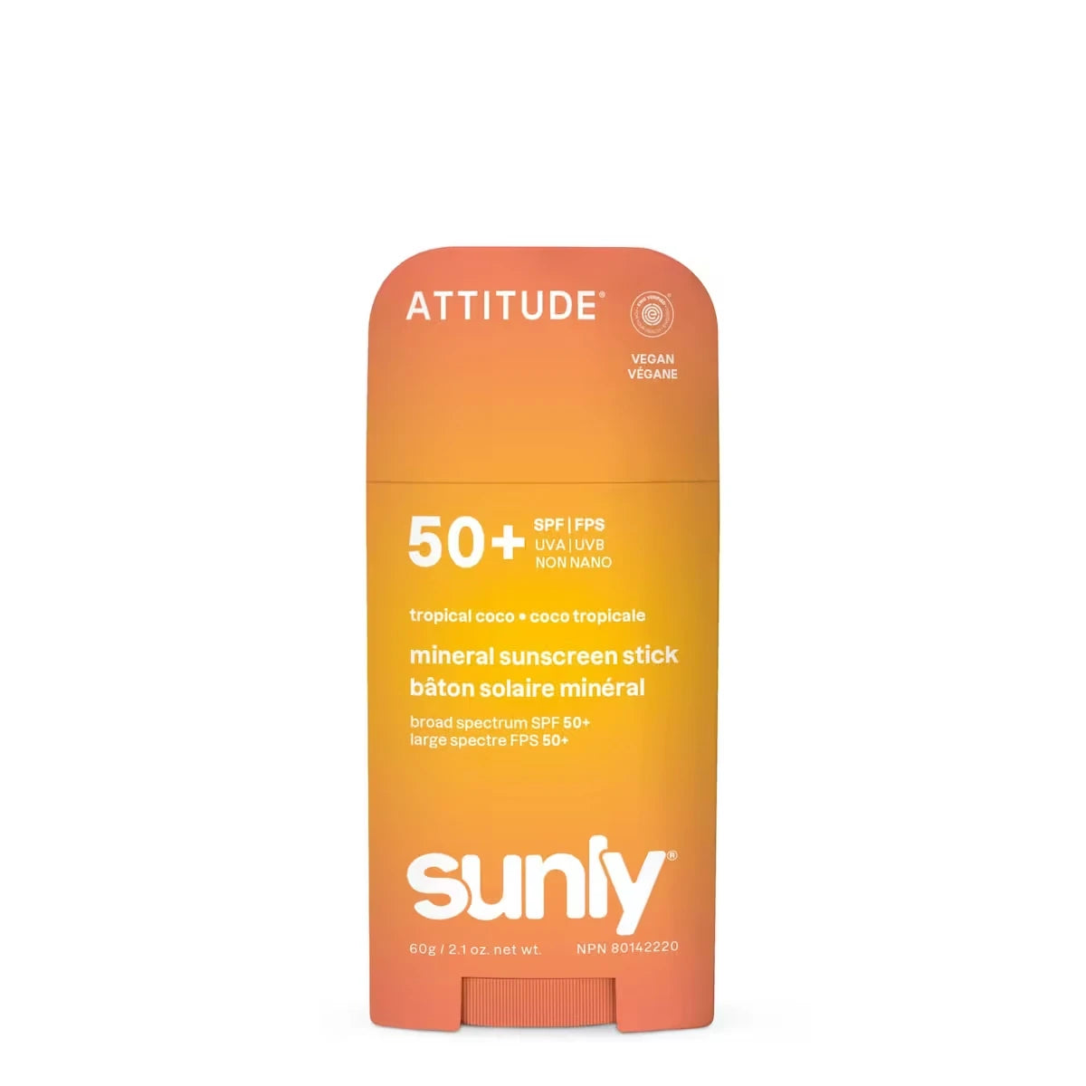 Écran solaire minéral – Bâton visage et corps – FPS 50 – noix de coco (tropical)