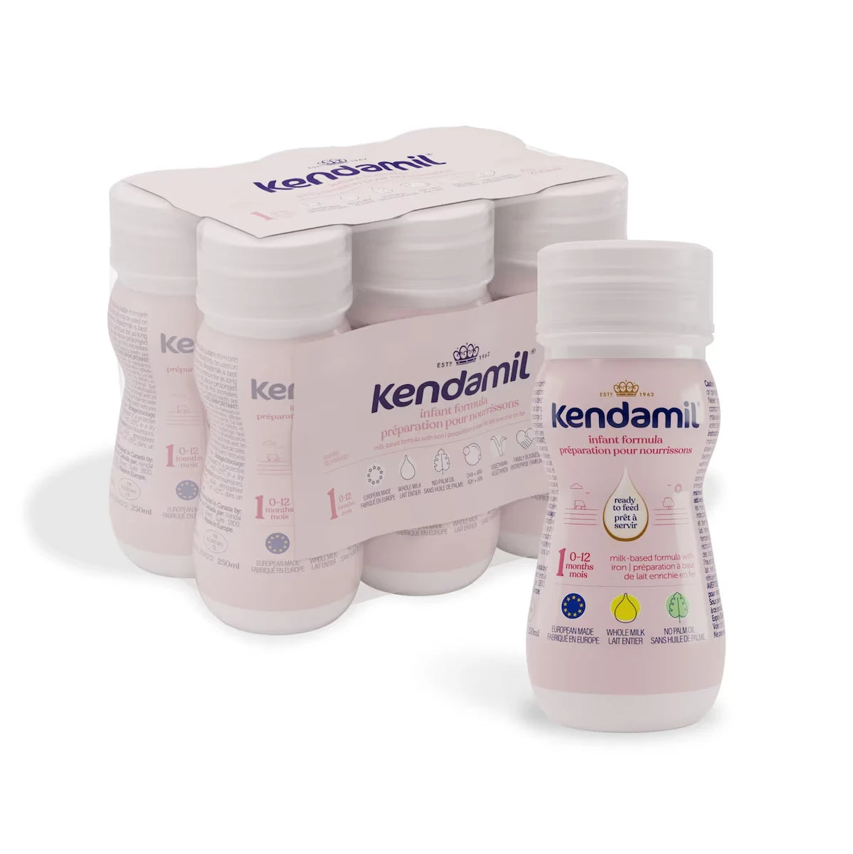 Classique, préparation liquide prête à servir pour nourrissons sans OGM avec HMOs, GOS & FOS, 0 à 12 mois, bouteilles de 250 mL, lot de 6
