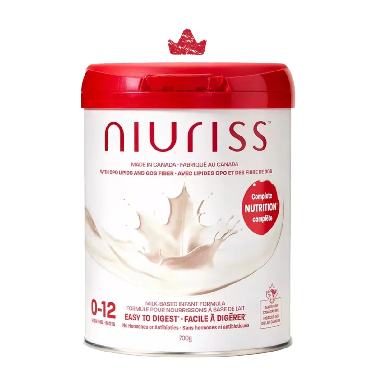 Préparation pour nourrissons à base de lait – Fabriquée au canada*, avec lipides OPO, fibres GOS et lait canadien – 0-12 mois