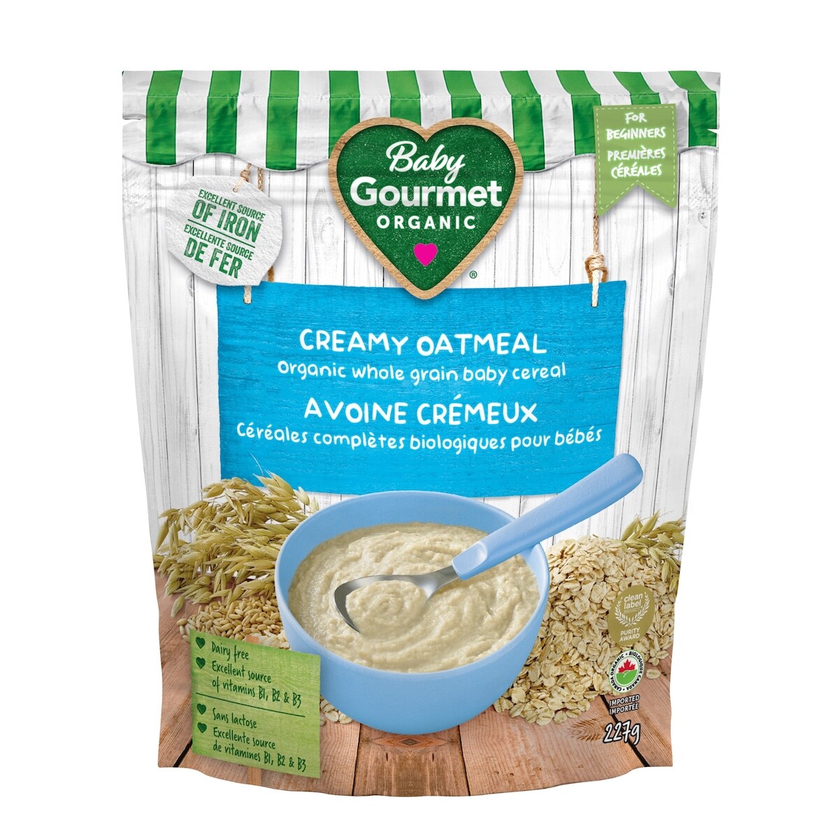 Céréales pour bébé biologiques avoine crémeux de