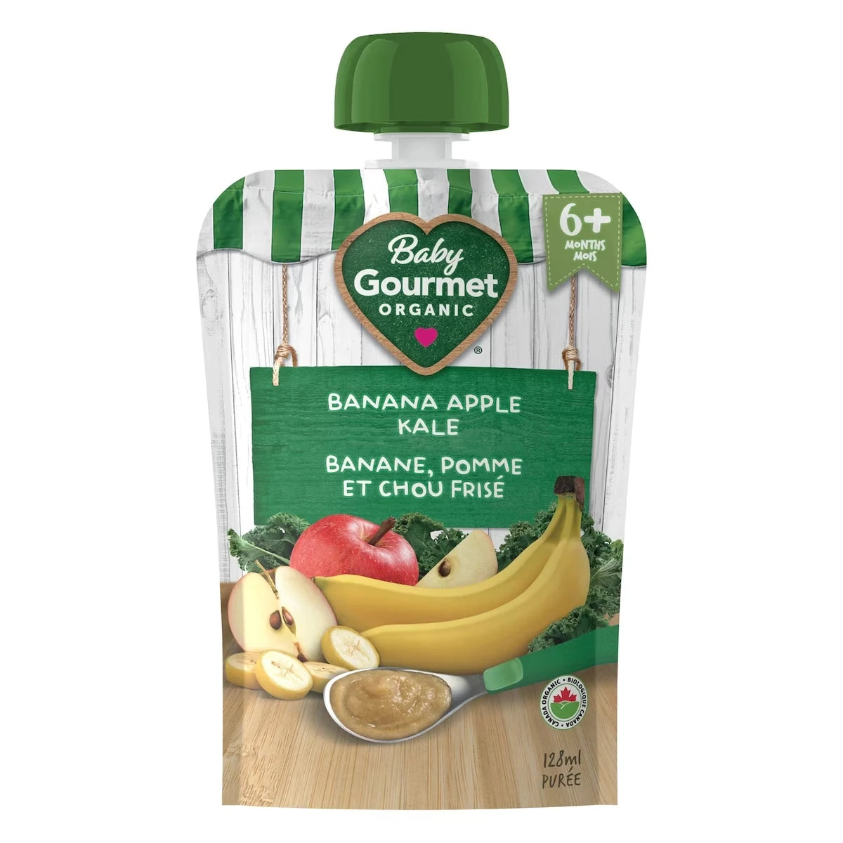 bananes, pomme et chou frise