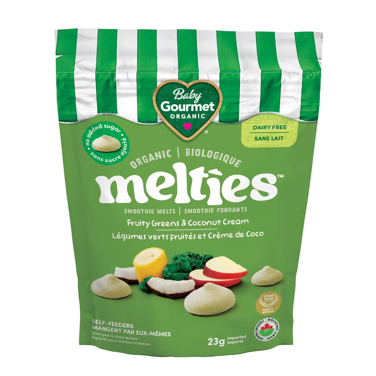 Fondants biologiques légumes verts fruités pour bébé de