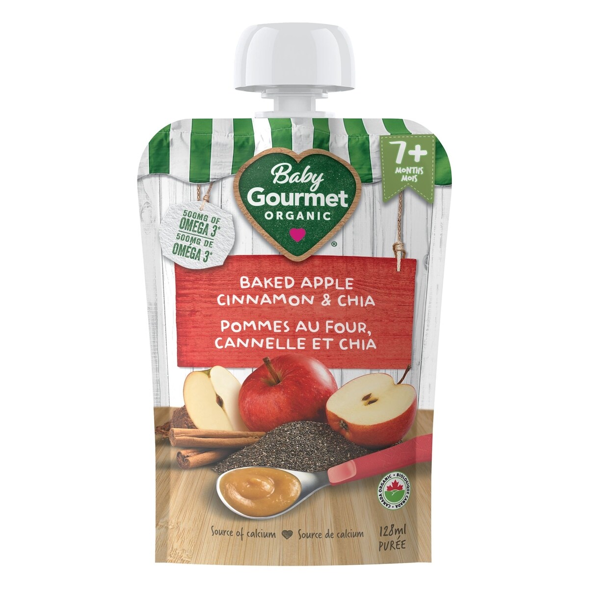 pommes au four, cannelle et chia