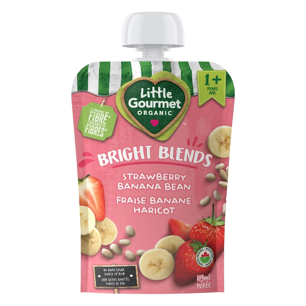 Collation biologique pour tous-petits fraise banane haricot de Little Gourmet