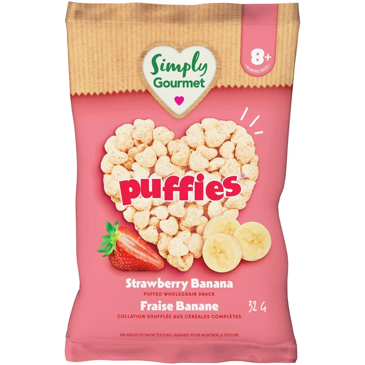 Collation pour bébé Simply Gourmet Puffies Fraise Banane