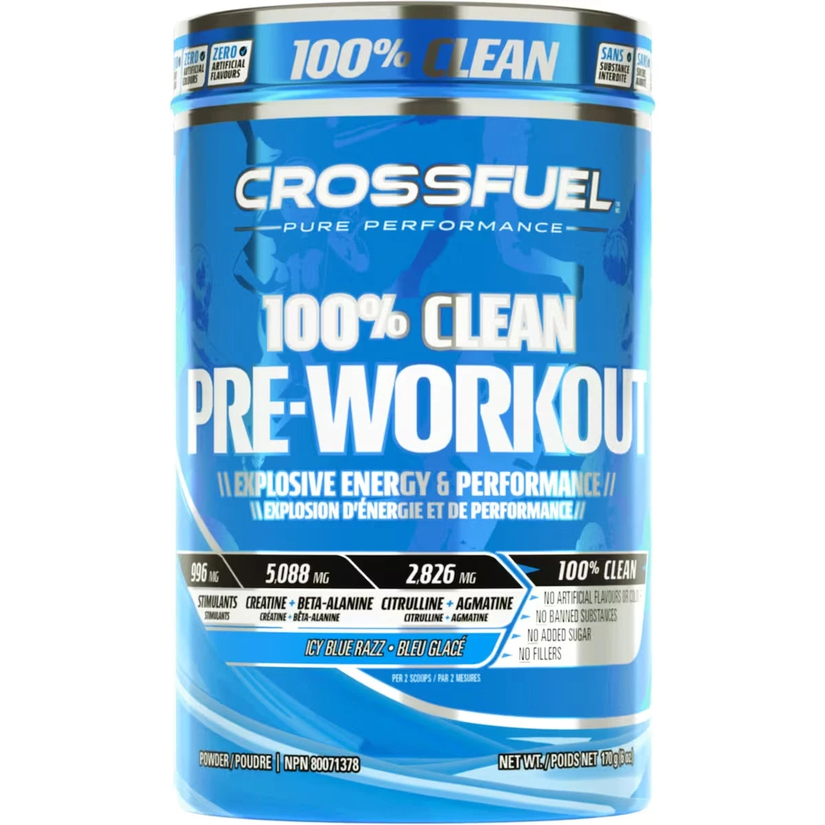 Crossfuel 100 % Propre - Pre-Workout, Bleu Glacé