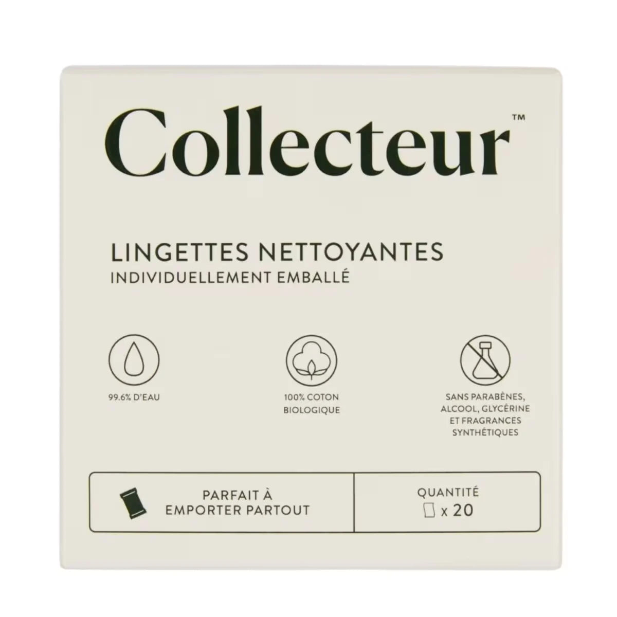 Lingettes corporelles en coton 100 % biologique